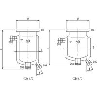 旭製作所 二重管式セパラ反応容器 15A 端部タイプ・弁座付 3052 A