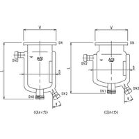 旭製作所 二重管式セパラ反応容器 15A 端部タイプ・弁座付 撹拌バッフル付 3052-1/100A-M-A 1個 62-2102-73（直送品）