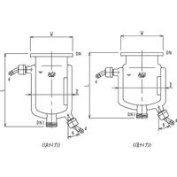旭製作所 二重管式セパラ反応容器 ホース口タイプ・弁座付 撹拌バッフル付 3052 B-H-A