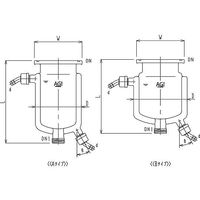 旭製作所 二重管式セパラ反応容器 ホース口タイプ・弁座付 Oリング溝付き 3052-3/150A-H-G 1個 62-2103-19（直送品）