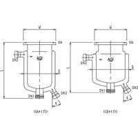 旭製作所 二重管式セパラ反応容器 15A 端部タイプ・弁座付 Oリング溝付き 3052-6/200A-M-G 1個 62-2103-39（直送品）