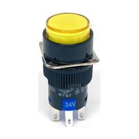 共立電子産業 照光式プッシュスイッチ 丸形 オルタネイト 黄色 24V LA128AY-11DZ-24V-Y 1個 65-9397-05（直送品）