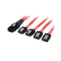 Mini SAS ー SATA変換ケーブル 50cm SFFー8087 4x ラッチ付SATA SAS8087S450 1個（直送品）