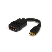 12cm ハイスピードHDMI ー ミニHDMI変換アダプタケーブル HDMI メス mini オス HDACFM5IN 1個（直送品）