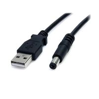 USB ー 5V DC電源供給ケーブル 2m DCプラグ(外径5.5m/内径2.1mm) USB2TYPEM2M 1個（直送品）