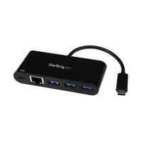 USB TypeーC有線LAN変換アダプタ ギガビット対応 3ポートUSB3.0ハブ搭載 PD対応 US1GC303APD 1個（直送品）