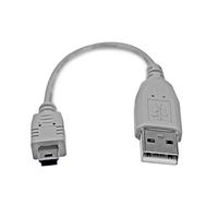 StarTech.com USBミニB ケーブル 15cm TypeーA(オス) ー MiniーB(オス) USB2HABM6IN 1個（直送品）
