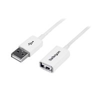 USB 2.0延長ケーブル 3m ホワイト TypeーA(オス) ー TypeーA(メス) USBEXTPAA3MW 1個（直送品）
