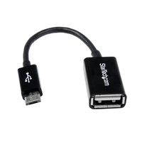 USBマイクロB OTG変換アダプタ 12cm TypeーA(メス) ー MicroーB(オス) UUSBOTG 1個（直送品）