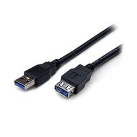 StarTech.com 2m USB 3.0 延長ケーブル タイプA(オス)ー タイプA(メス)ブラック USB3SEXT2MBK 1個（直送品）