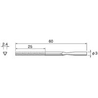 アルゴファイルジャパン アルゴファイル 交換用電着ダイヤモンドヤスリ三角柱 φ2.4X60 #170 CP125 1本 402-1241（直送品）