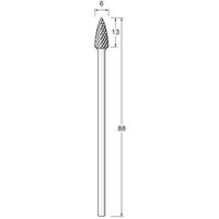 アルゴファイルジャパン アルゴファイル ロングシャフト超硬カッタークロスカツト φ6X13 φ6.0軸L88 CC964 1本 402-2075（直送品）