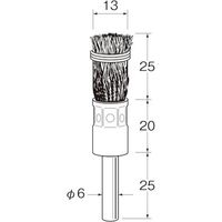 日本精密機械工作 リューター 筒型ブラシ B7403 1袋(2本) 543-3869（直送品）