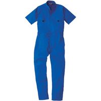 桑和 9007 半袖つなぎ ブルー 4L 9007-8-4L 1着 530-4419（直送品）