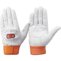 トンボ トンボレックス 牛革製手袋 ホワイト×オレンジ C-309R S 1双 509-2309（直送品）