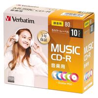 Verbatim Japan 音楽用CD-R 80分 5色カラーミックス MUR80FX10D1-B 1パック（直送品）