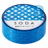 キングジム マスキングテープ SODA（ソーダ） 透明マステ クロス 幅15mm CMT15-009 1巻