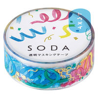 キングジム マスキングテープ SODA（ソーダ） 透明マステ パーティー 幅15mm CMTH15-001 1巻