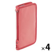 myfa（ミファ）デコレーションポーチ コーラルレッド 1セット（4個） LIHIT LAB.（リヒトラブ）