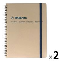 ロルバーン ポケット付メモ A5 5mm方眼 グレージュ リングノート 2冊 デルフォニックス（Rollbahn）