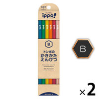 かきかたえんぴつ　ippo（イッポ）　B　六角軸　ナチュラル　KB-KNN04-B　2ダース（24本入）　トンボ鉛筆