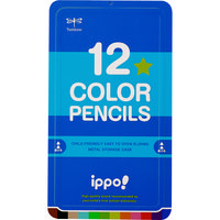 色えんぴつ　スライド缶入　ippo（イッポ）　12色　プレーンM（ブルー）　CL-RPM0412C　1個　トンボ鉛筆