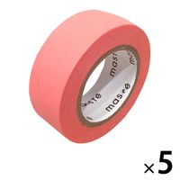 マークス 水性ペンで書ける マスキングテープ 15mm マステ 小巻 ピンク MSTFA04-PK 5個