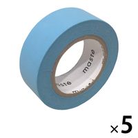 マークス 水性ペンで書ける マスキングテープ 15mm マステ 小巻 ブルー MSTFA04-BL 5個
