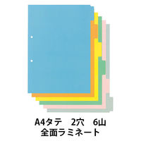 全面ラミネートカラーインデックス2穴 A4タテ 6山 10組 アスクル  オリジナル（わけあり品）