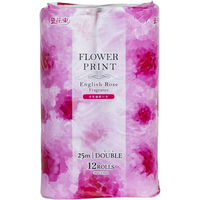トイレットペーパー Hanataba（花束） ダブル 25ｍ12ロール 花束フラワープリント  丸富製紙
