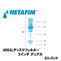 NETAFIM 2"デュアル 120メッシュ エレメント 赤 (15) 70620-002680 1個（直送品）