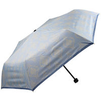 アテイン 50cm 折りたたみ傘 晴雨兼用 日傘 ウォール ライトブルー 6652LB 3本（直送品）