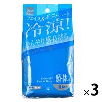 フェイス＆ボディシート Clesh MEN シトラスミントの香り 40枚入　汗拭きシート