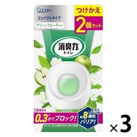 消臭力 コンパクト トイレ用 グリーンフルーティー 置き型 付け替え 3パック（6個入） 消臭剤 芳香剤 エステー