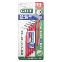 【日本歯科医師会推奨】 GUM（ガム）歯間ブラシ L字型 抗菌 サイズ SSSS（0）シリーズ最細タイプ 1個（10本入） サンスター