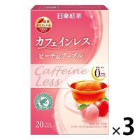 日東紅茶 カフェインレス ティーバッグ ピーチアップル 　1セット（1箱（20バッグ入）×3）