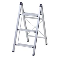 YAMAZEN 天板が広くてスリム収納 スリム踏み台3段 YM-C03SG(DBL) 1台