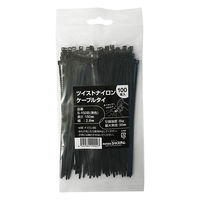 ジャステム ツイストナイロンケーブルタイ 150mm ブラック 23030100 1セット(100本入)（直送品）