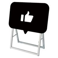 常磐精工 ポップルスタンド看板シルエット 60×45片面ブラック いいね形(指) PPSKSL60X45K-GOO 1台（直送品）