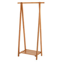 【軒先渡し】萩原 ハンガーラック 幅800×奥行410×高さ1500mm ライトブラウン MHR-6033LBR 1台（直送品）