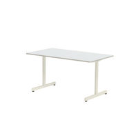 サンテック T字脚テーブル 幅1400×奥行800×高さ720mm ホワイト天板/ホワイト脚 1台(2梱包)