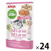 ミャウミャウ ジューシー 成猫用 しっとりサーモン ゼリータイプ 60g 1セット（1袋×24）アイシア キャットフード