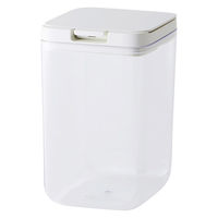 湿気を防ぐ プラスチック 保存容器 トール 1.2L ホワイト パッキン付き ワンタッチ式 1個 マーナ