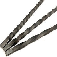 スチール黒皮角棒 12.7×12.7×1000mm(限界 右)スパイラル kurobou