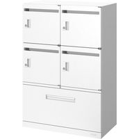 オカムラ ジャスタスロッカー 4人用 シリンダー錠 ＋下段ラテラル ホワイト 幅750×奥行400×高さ1100mm 1台 オリジナル