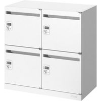 オカムラ ジャスタスロッカー 4人用 ダイヤル錠 ホワイト 本体（下置き） 幅750×奥行400×高さ750mm 1台 オリジナル