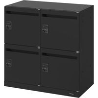 オカムラ ジャスタスロッカー 4人用 ダイヤル錠 ブラック 本体（下置き） 幅750×奥行400×高さ750mm 1台 オリジナル