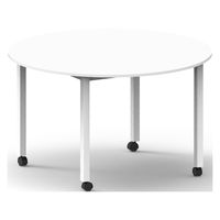 【軒先渡し】SKF SKキャスターテーブルラウンド 幅1200×奥行1200×高さ720mm ホワイト SKCT-R1200WH 1台（直送品）