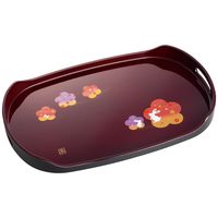 中西工芸 宴うさぎ 溜塗長手盆(尺五) 94005 1個（直送品）