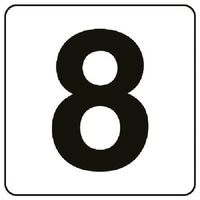 ユニット 番号札ステッカー 8 5枚組(大) PPステッカー 150×150 845-68 1組(5枚) 743-7633（直送品）